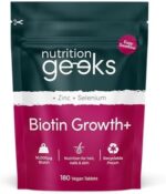 Biotin Hair & Nails Supplement, 10,000mcg Biotin with Zinc & Selenium, 180 Vegan Tablets