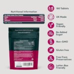 Biotin Hair & Nails Supplement, 10,000mcg Biotin with Zinc & Selenium, 180 Vegan Tablets - Image 6