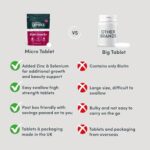 Biotin Hair & Nails Supplement, 10,000mcg Biotin with Zinc & Selenium, 180 Vegan Tablets - Image 4