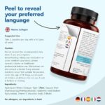 Marine Collagen Type 1 Peptides, 100% Hydrolysed Collagen with Hyaluronic Acid & Vitamin C, 60 Capsules - Image 3