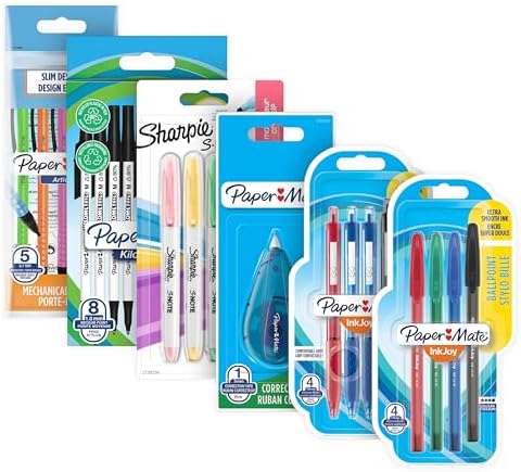B09BQ7WP8Y-0-1785855303247 Paper Mate Back to School Stationery Set – Pens, Pencils, Highlighters & Erasers - Image 1