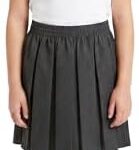 Girls School Uniform Skirt – Back to School UK Box Pleated Skirt with Elasticated Waist, Grey, Ages 2–16