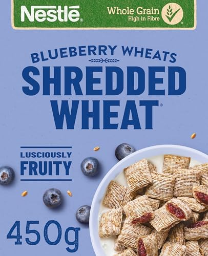 B0BFJDRFQN-0-1786631160483 Nestlé Shredded Wheat Blueberry Biscuits – 450g, Wholegrain Breakfast Cereal, High Fibre, No Added Sugar - Image 1