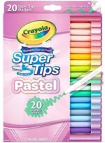 CRAYOLA Pastel SuperTips Washable Markers – 20 Count Assorted Colours