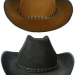 2PCS Adult Cowboy Hats – Unisex Western Fancy Dress Costume Set