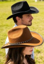 2PCS Adult Cowboy Hats – Unisex Western Fancy Dress Costume Set - Image 3