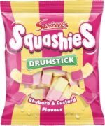 Swizzels Squashies Drumstick Sweets – Rhubarb & Custard Flavour, 140g