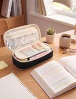 SUNEE Large Capacity Pencil Case with Compartments – Portable School Stationery Organiser - Image 3