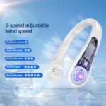 Rechargeable Neck Fan, Hands-Free Bladeless Personal Fan with 360° Airflow, 5-Speed Adjustable - Image 3