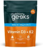 Vitamin D3 4000 IU & K2 MK7 100mcg, 365 Vegetarian Tablets, High Strength 1-Year Supply
