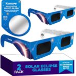 Kesseph Solar Eclipse Glasses 2026 – 2 Pack with Smartphone Filter, CE & ISO Certified, Blue Star Design