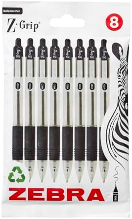 B0CT3JS59T-0-1785855062136 Zebra Z-Grip Retractable Ballpoint Pens Pack of 10 – Black Medium Pens - Image 1