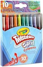 CRAYOLA Swirl Mini Twistable Crayons – Assorted Colours, Pack of 10, Multicolour Swirl Crayons