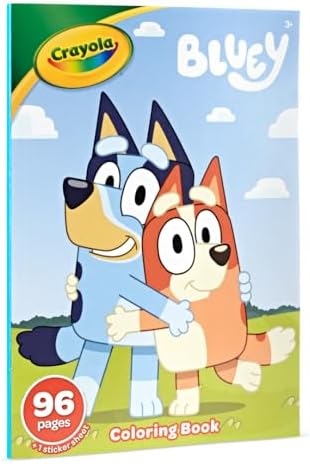 B0CVNHTH17-1-1786359471757 CRAYOLA Bluey Colouring Book – 96 Pages with Bluey Stickers - Image 1