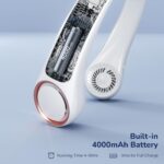 Portable Neck Fan, Hands-Free Bladeless Mini Fan with 360° Cooling, 3-Speed Adjustable Wearable Personal Fan - Image 6