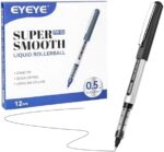 EYEYE Black Rollerball Pens 12 Pack – 0.7mm Smooth Quick-Dry Liquid Ink Pens - Image 6