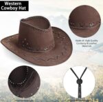 Brown Cowboy Hat for Men & Women – Unisex Western Fancy Dress Hat - Image 5
