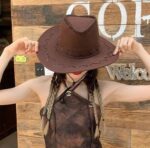 Brown Cowboy Hat for Men & Women – Unisex Western Fancy Dress Hat - Image 3