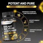 Shilajit Sea Moss & Lion’s Mane 3-in-1 Complex, 11500mg with Ashwagandha & Black Pepper, 120 Vegan Capsules - Image 6