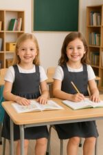A2Z 4 Kids Girls School Uniform Dress – 2 Pack, Soft Lightweight Pinafore, Grey, Ages 3–14 - Image 2
