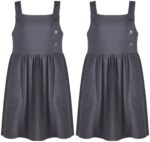 A2Z 4 Kids Girls School Uniform Dress – 2 Pack, Soft Lightweight Pinafore, Grey, Ages 3–14 - Image 4