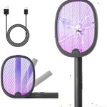 Foldable Electric Fly Swatter – Rechargeable Mosquito & Bug Zapper