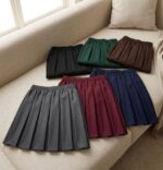 Girls Back to School Uniform Skirt – Box Pleated, Elasticated Waist, Black, Ages 4–18 - Image 4