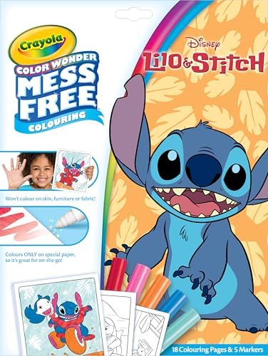 B0DNNGN318-0-1786360441128 CRAYOLA Color Wonder Lilo & Stitch Mess-Free Colouring Set – 18 Pages & 5 Markers - Image 1
