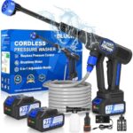 Blucky Cordless Pressure Washer – 6-in-1 Nozzle, 2 Batteries & 5m Hose