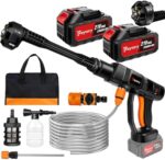 LTPAG 21V Cordless Pressure Washer – 1500W, 2 Batteries & 16.5ft Hose