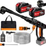 LTPAG 21V Cordless Pressure Washer – 1500W, 2 Batteries & 16.5ft Hose