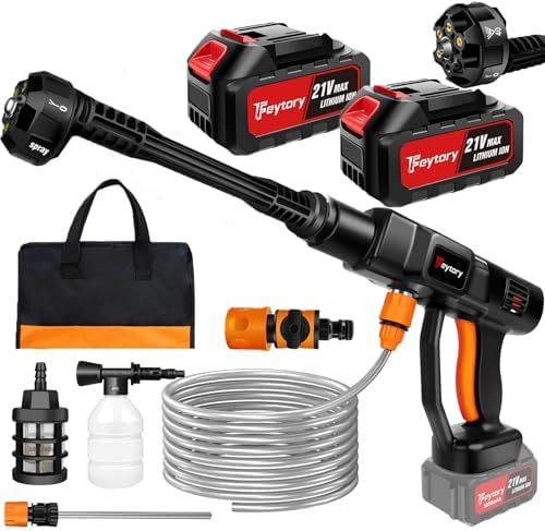 B0DQD9VHM6-0-1786355874270 LTPAG 21V Cordless Pressure Washer – 1500W, 2 Batteries & 16.5ft Hose - Image 1