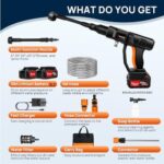 LTPAG 21V Cordless Pressure Washer – 1500W, 2 Batteries & 16.5ft Hose - Image 3