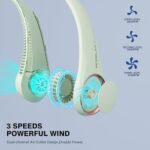 Portable Neck Fan, Hands-Free Bladeless Mini Fan with 360° Cooling, 3-Speed Adjustable Wearable Fan - Image 2