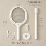 Electric Fly Swatter & Bug Zapper Racket – Rechargeable Mosquito & Fly Killer with Telescopic Pole - Image 2