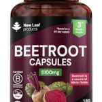 Beetroot Capsules 5100mg, High Strength Beetroot Supplement with Black Pepper, 180 Vegan Capsules