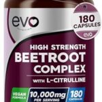 Beetroot & L-Citrulline Complex 10,000mg, High Strength Nitric Oxide Supplement, 180 Vegan Capsules