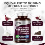 Beetroot & L-Citrulline Complex 10,000mg, High Strength Nitric Oxide Supplement, 180 Vegan Capsules - Image 2