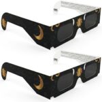 VOLTNGO Solar Eclipse Glasses – 2 Pack, ISO 12312-2 & CE Certified Solar Viewers for Adults & Kids