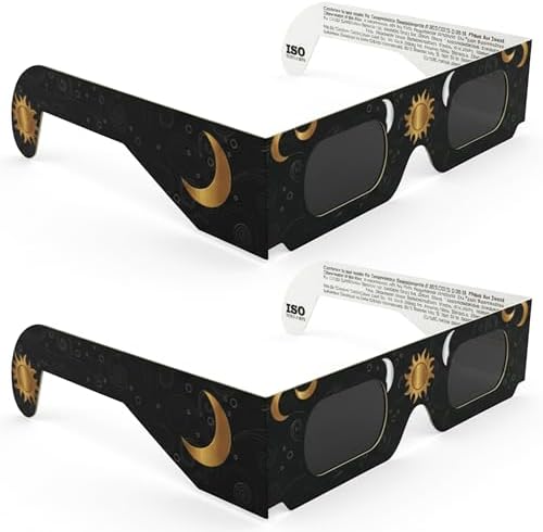 B0FW15RLDQ-0-1786528491498 VOLTNGO Solar Eclipse Glasses – 2 Pack, ISO 12312-2 & CE Certified Solar Viewers for Adults & Kids - Image 1