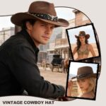 Brown Cowboy Hat for Men & Women – Adjustable Western Felt Hat with Shapeable Brim - Image 5