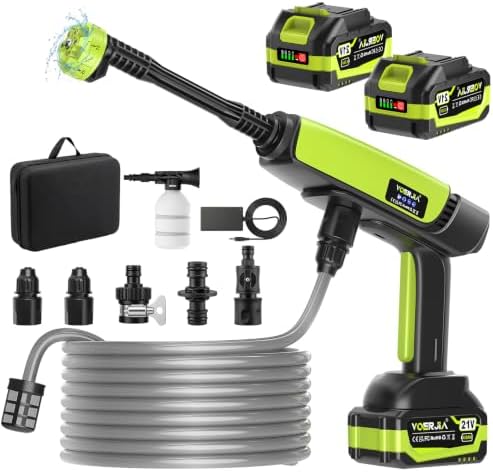 B0G6JXTDMX-0-1786355688165 VOERJIA 21V Cordless Pressure Washer – 70 Bar, 2 x 4.0Ah Batteries & 6-in-1 Nozzle - Image 1