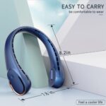 Rechargeable Neck Fan, Bladeless Personal Fan with 4000mAh Battery, 3-Speed Adjustable USB Fan - Image 5