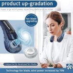 Rechargeable Neck Fan, Bladeless Personal Fan with 4000mAh Battery, 3-Speed Adjustable USB Fan - Image 4