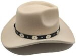 Brown Cowboy Hat with Bolo Tie – Unisex Western Felt Hat for Men & Women - Image 4