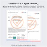 ORRO 40mm Solar Eclipse Glasses – 2/6/12 Pack, ISO 12312-2:2015 Tested, CE Marked Solar Viewers - Image 5