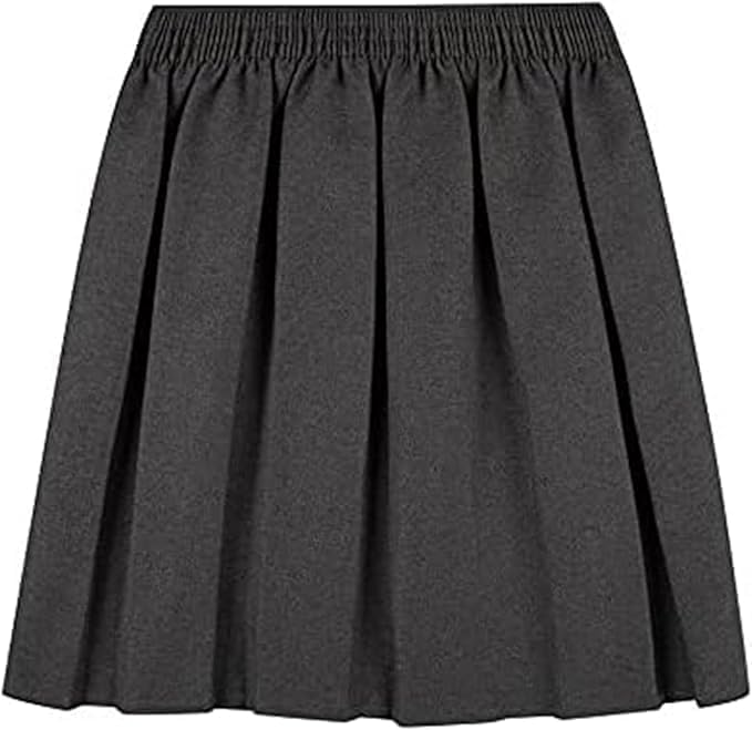 B0GTTCTVPN-0-1786711935346 Girls School Uniform Skirt – Box Pleated, Elasticated Waist, Brown, Ages 4–18 - Image 1