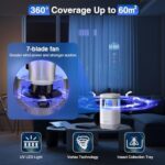 USB Electric Bug Zapper, Mosquito & Fly Trap, UV Light Insect Killer for Indoor Home, Bedroom, Kitchen, Office & Camping - Image 4
