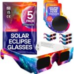 exclipse Solar Eclipse Glasses – 5 Pack with 2 Phone Filters, ISO 12312-2, CE & UKCA Certified