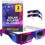 Exclipse Solar Eclipse Glasses – 2 Pack, ISO 12312-2, CE & UKCA Certified Solar Viewers